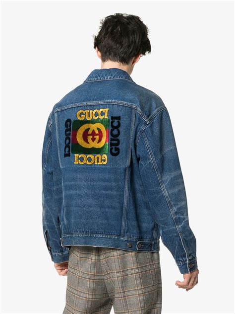 gucci jean jacket men|farfetch Gucci denim jacket.